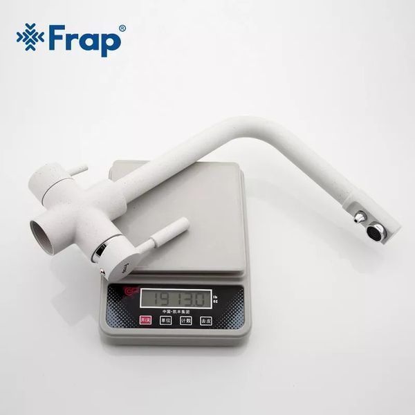 Змішувач для кухні Frap F4352-8 із підключенням питної води (білий) 927911 фото