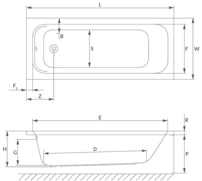 Ванна акрилова Radaway Mia Eco 180x75 (WA1-55-180x075) з ніжками 685985 фото