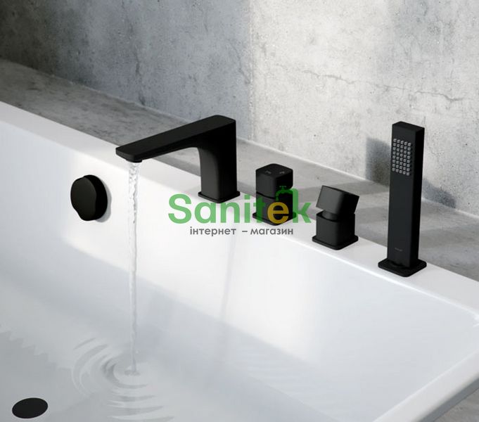 Сифон для ванни Excellent AREX.A55BL (напівавтомат) 57 см чорний 283356 фото