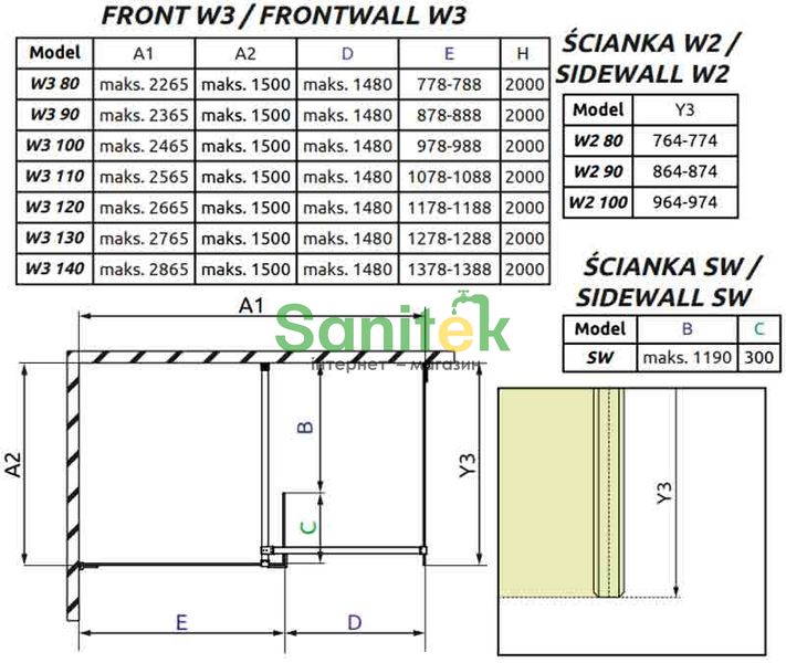 Боковая стенка Radaway Euphoria Walk-In W2 100 (383122-01-01) профиль хром/стекло прозрачное 208963 фото