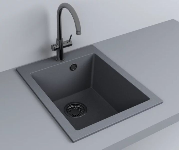 Гранитная мойка Fancy Marble Jersey 410 (109040013) серый 503991 фото