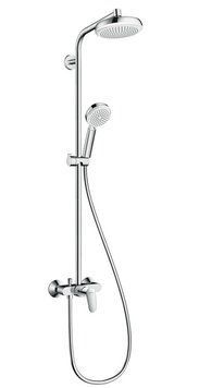 Душевая система Hansgrohe Crometta 160 1jet Showerpipe 27266400 (белый/хром) 126885 фото