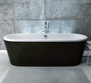 Ванна акрилова Besco Victoria 185x83 (WKV-185-WO) окремостояча (чорний/білий) 371696 фото