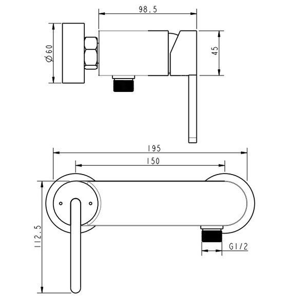 Змішувач для душу Devit Laguna 84126110 (хром) 312126 фото