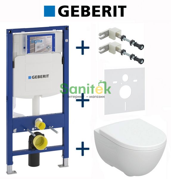 Комплект инсталляции Geberit Duofix Sigma 111.300.00.5 с унитазом Geberit Modo Rimfree 502.939.00.1 с сиденьем soft close 696556 фото