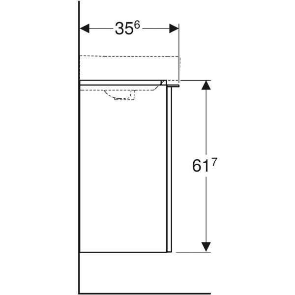 Тумба з умивальником Geberit Smyle Square 45 см (500.351.00.1/500.222.01.1) білий 536808 фото