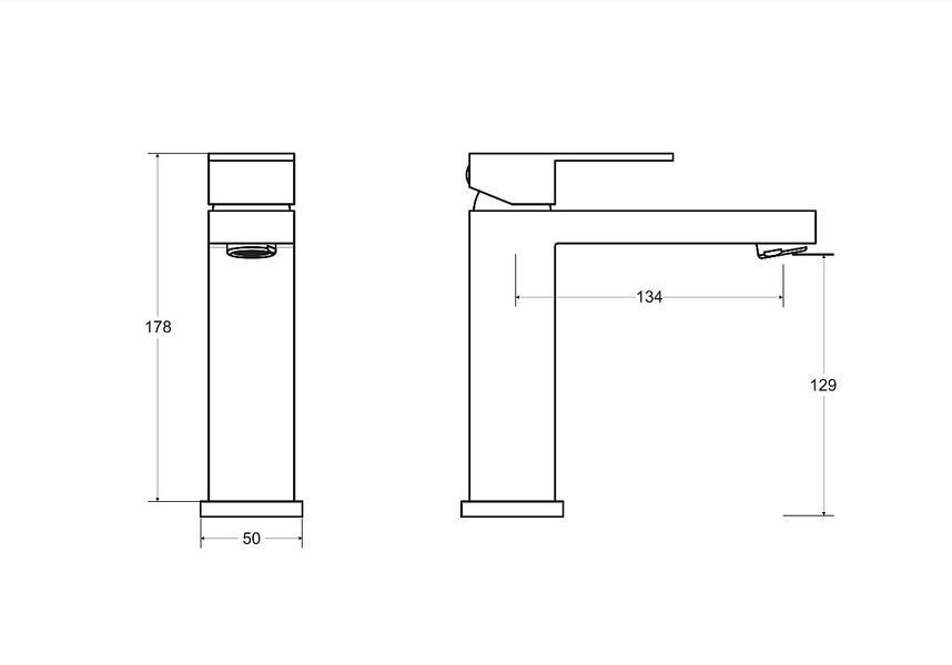 Змішувач для умивальника Besco Modern II/Varium II BU-MVII-CZ (чорний матовий) 492345 фото