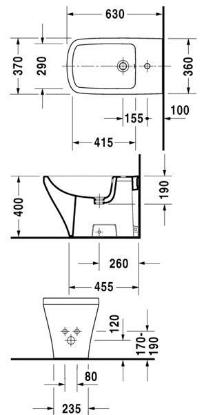 Биде напольное Duravit Durastyle 2283100000 123790 фото