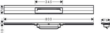 Решётка для трапа Hansgrohe RainDrain Flex 700 мм 56050340 пристенная (чёрный матовый хром) 491432 фото