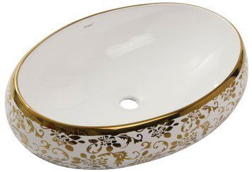 Умивальник Newarc Countertop 60x40 см (5015G-W) золото/білий 134394 фото