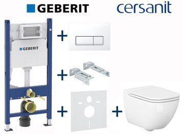 Комплект инсталляции Geberit Duofix 458.126.00.1+115.119.11.1 с унитазом Cersanit Caspia Clean On с сиденьем Soft Closing 696767 фото