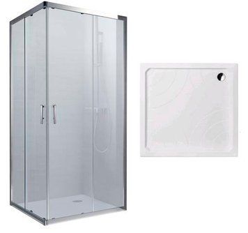 Душова кабіна Koller Pool Grace 90x90 профіль хром/скло grape з піддоном 382574 фото