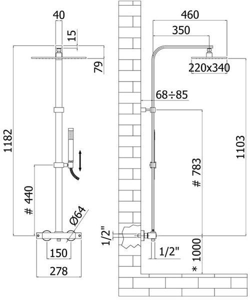 Душевая система Paffoni City ZCOL665CR с термостатом (хром) 344788 фото