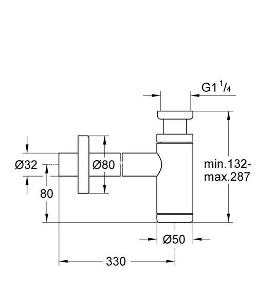Напівсифон для умивальника Grohe 295032430 (чорний матовий) 826128 фото
