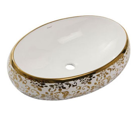 Умивальник Newarc Countertop 60x40 см (5015G-W) золото/білий 134394 фото