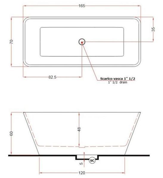 Ванна Treesse Viva 165x70 (V286BO) отдельностоящая белая матовая 305326 фото