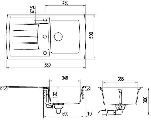 Гранитная мойка Schock Lotus D-100 Cristadur Magnolia 89 (54145089) 144093 фото