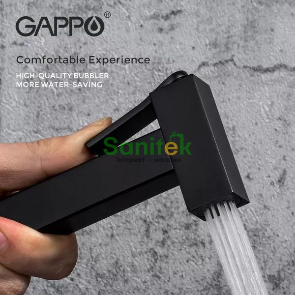 Смеситель с гигиеническим душем Gappo G7207-60 скрытого монтажа с термостатом (чёрный матовый) 927298 фото