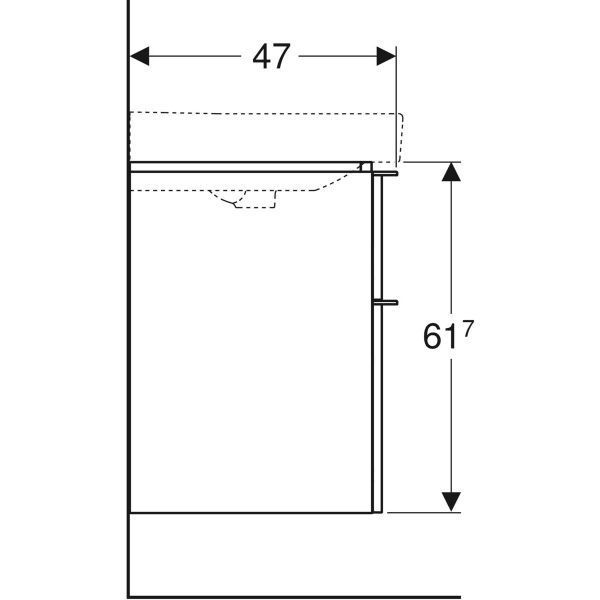 Тумба з умивальником Geberit Smyle Square 75 см (500.353.JR.1/500.249.01.1) темний горіх 538114 фото