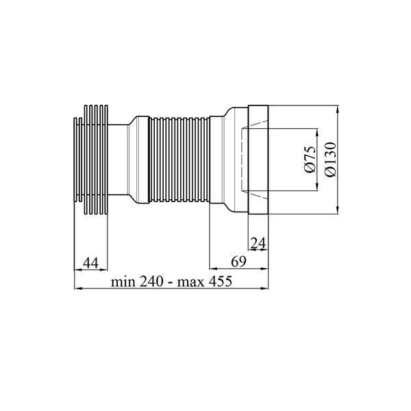 Гофра для унітазу Kroner KRP-GA110 армована 829406 фото