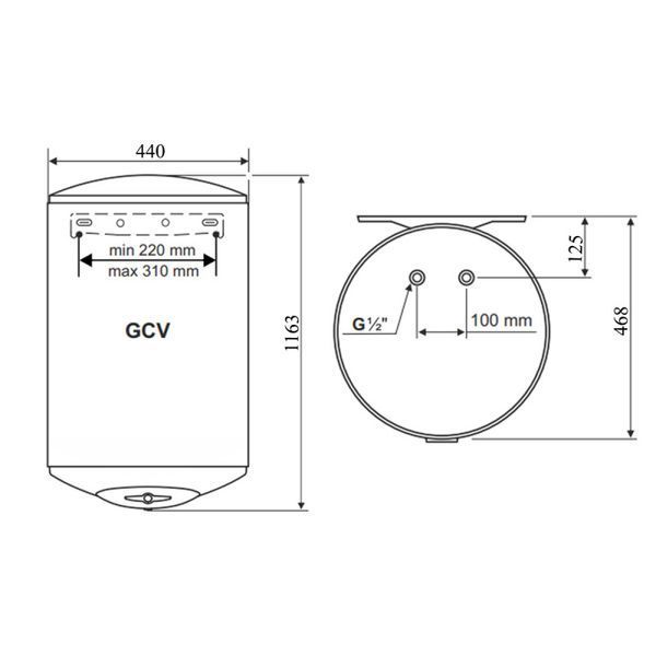 Бойлер Tesy Anticalc 120 л GCV1204424DB14TBR (304902) сухой ТЭН 2х1,2 кВт 384630 фото