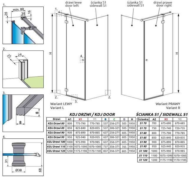 Боковая стенка Radaway Torrenta S1 75 (1330075-01-01) профиль хром/стекло прозрачное 507797 фото