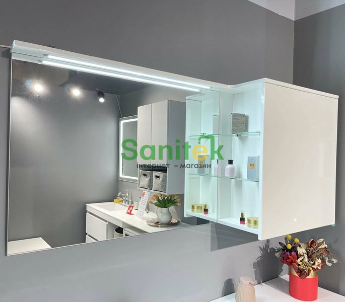 Дзеркало для ванної кімнати Fancy Marble (Буль-Буль) Vivara 1500 (біле) ліве 149667 фото