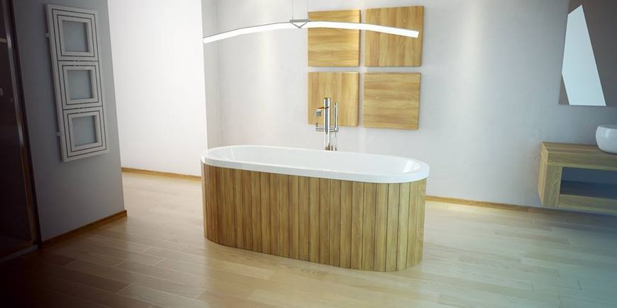 Ванна акрилова Besco Victoria 185x83 (WKV-185-WO) окремостояча с спанелью та сифоном 371697 фото