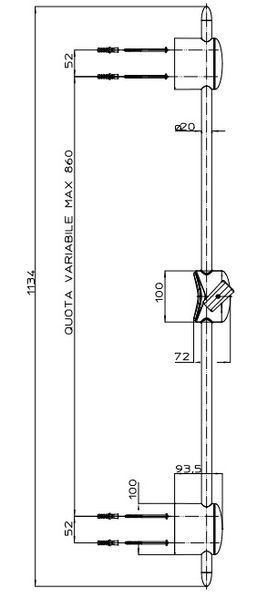 Душевая штанга Bossini Oval Style D96000C (хром) 73342 фото