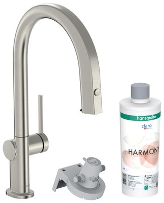 Змішувач для кухни Hansgrohe Aqittura M91 FilterSystem 210 76800800 с душем и подключением питьевой воды (нержавеющая сталь) 540745 фото