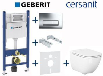 Комплект инсталляции Geberit Duofix 458.126.00.1+115.119.21.1 с унитазом Cersanit Caspia Clean On с сиденьем Soft Closing 696768 фото