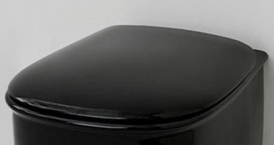 Сидіння для унітазу ArtCeram Azuley AZA001 03;73 Soft-Close (чорне/петлі золото) 156452 фото