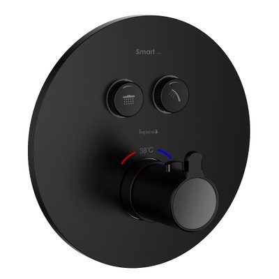 Змішувач для ванни та душу Imprese Smart Click ZMK101901238 прихованого монтажу з термостатом (чорний) 682794 фото