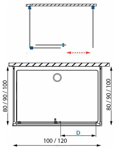 Душова кабіна Ravak Domospa SLDP2+SLPS+SLPS 120x100x100 (RKUC500031/RKUC500022/RKUC500022) полірований профіль/скло Transparent 1001168 фото