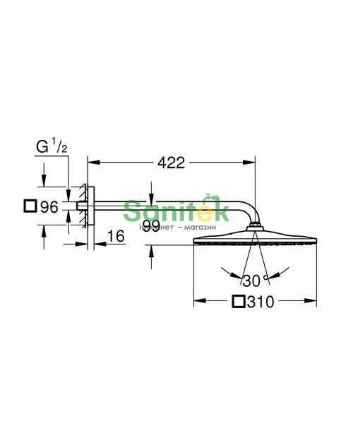 Душова система Grohe Grohtherm SmartControl Cube UA26405SC1 (26563000+26589000+27704000+35600000+29124000) з термостатом 491301 фото