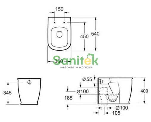 Унітаз підлоговий Devit Afina 3030150 з сидінням soft-close quickfix 311837 фото