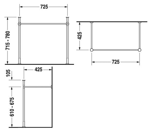 Консоль для умывальника Duravit Vero 0030661000 119476 фото