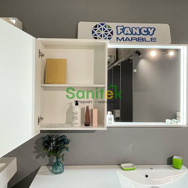 Зеркало для ванной комнаты Fancy Marble (Буль-Буль) Jamaica 125 (2807 ШН) белое левое 507318 фото