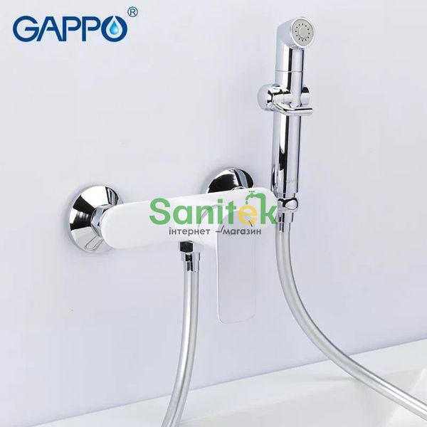 Смеситель для душа Gappo G2048-8 с гигиеническим душем (белый/хром) 927143 фото