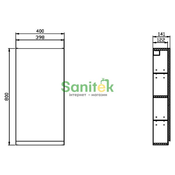 Шкафчик Cersanit Moduo 40 см подвесной (серый) 415618 фото