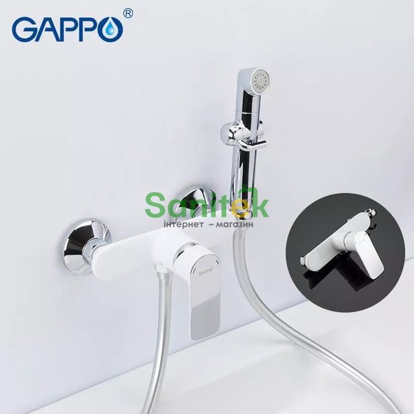 Смеситель для душа Gappo G2048-8 с гигиеническим душем (белый/хром) 927143 фото