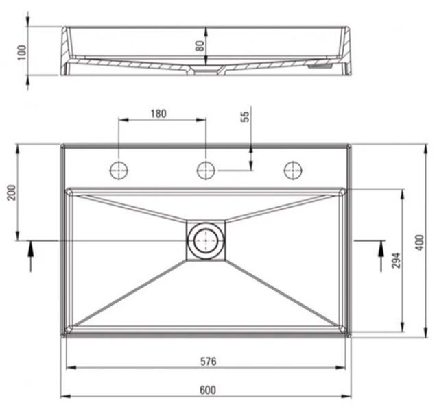 Умывальник Deante Correo 60x40 см CQR NU6S (черный) 675710 фото
