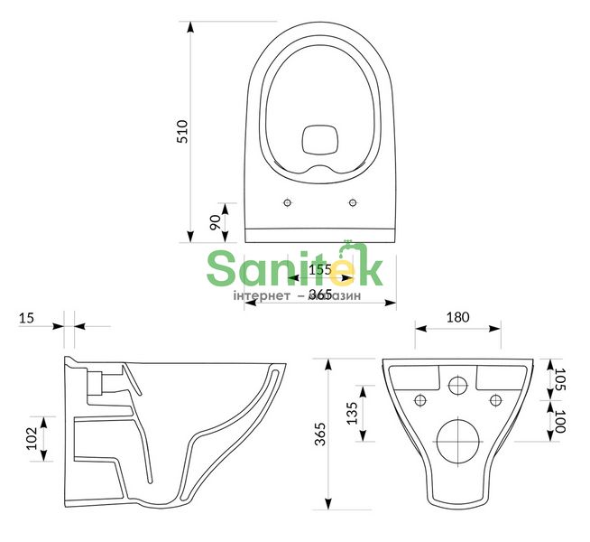 Унитаз подвесной Cersanit Mille Clean On (Сет B291) с сиденьем Slim Soft Closing (S701-453) 436989 фото