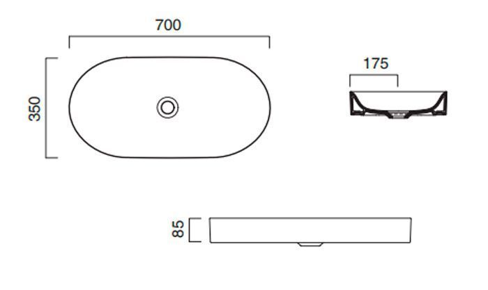 Умывальник Catalano Horizon 70x35 см 170AHZ00 374132 фото