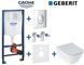 Комплект инсталляции Grohe Rapid SL 38721001 с унитазом Geberit Smyle Square Rimfree 500.685.01.1 с сиденьем Duroplast Soft Close