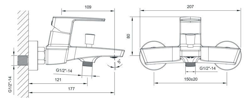 Змішувач для ванни Imprese Grafiky ZMK061901040 хром 298296 фото
