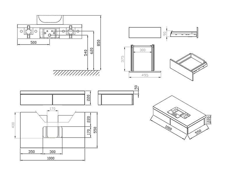 Тумба з умивальником Ravak Formy SD 1000 (X000001036+XJL01250000) горіх 280612 фото