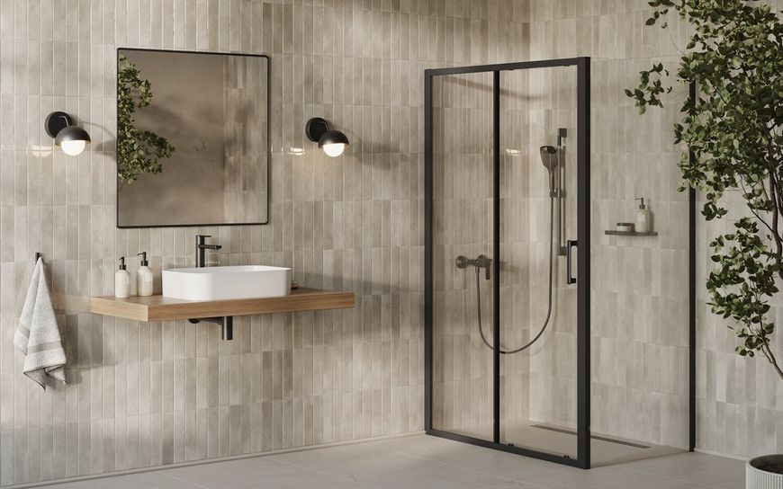 Боковая стенка Ravak X-Point Slim XPSPS-90 (X90V7030FZ1) профиль черный/стекло Transparent 992933 фото