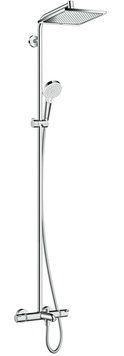Душевая система Hansgrohe Crometta E 240 1jet Showerpipe 27298000 с термостатом (хром) 135692 фото
