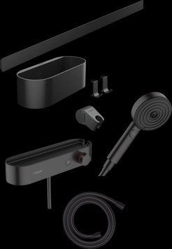 Набор аксессуаров для ванной Hansgrohe WallStoris 24250670 (чёрный матовый) 428014 фото